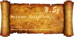 Meitner Szilárd névjegykártya